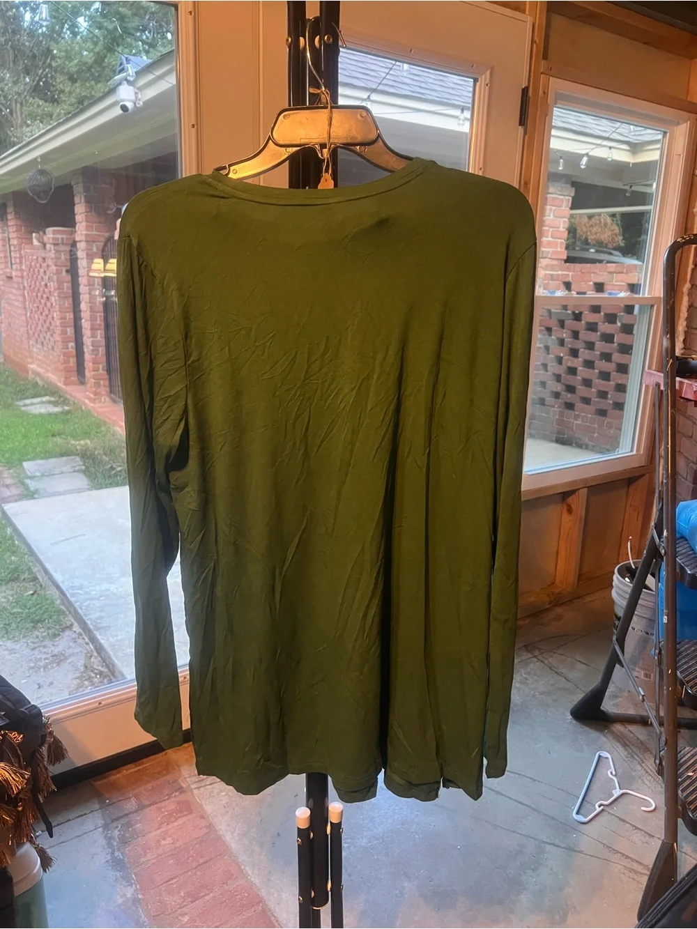 Old Navy Olive Green Crewneck Long Sleeve Top